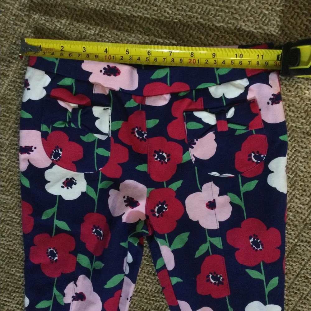 Gymboree Navy Floral Leggings - Red, Pink, and White